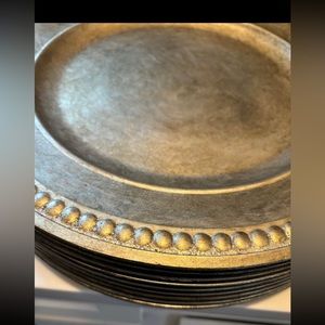 Plastic Pottery Barn charger plates set of 9 NWT